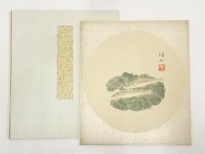 隆古筆　鮎図　肉筆色紙